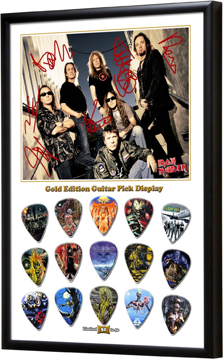 Plectrumdisplay Iron Maiden ingelijst